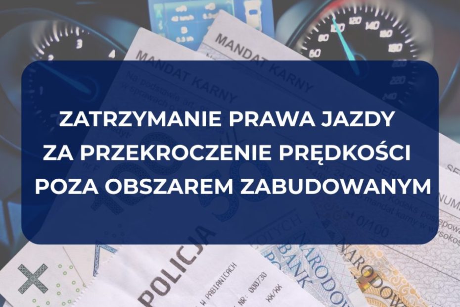 ZATRZYMANIE PRAWA JAZDY ZA PRZEKROCZENIE PRĘDKOŚCI POZA OBSZAREM ZABUDOWANYM